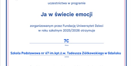 "Ja w świecie emocji" 