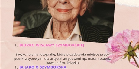 Powiększ grafikę: plakat do konkursu fotograficznego ze zdjęciem Wisławy Szymborskiej