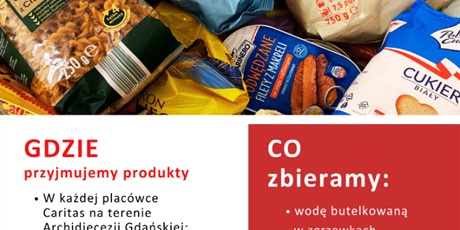 Powiększ grafikę: na zdjęciu produkty spożywcze i informacje, na temat tego, co zbieramy