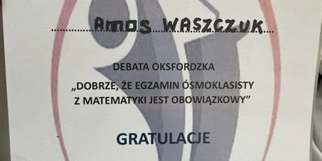 Powiększ grafikę: Dyplom najlepszego mówcy opozycji otrzymuje Amos Waszczuk